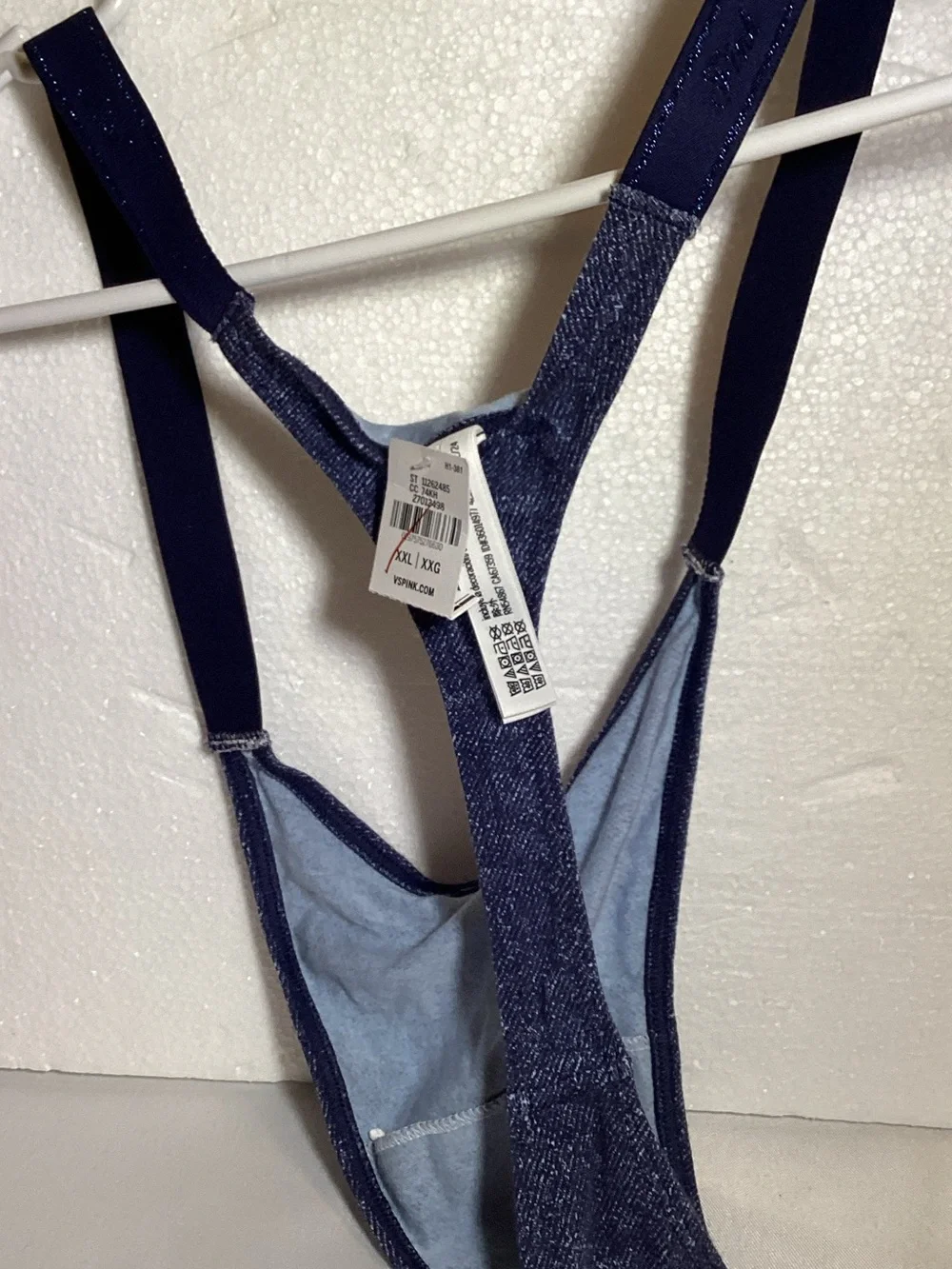 PINK Victoria's Secret Navy Blue High-Cut Thong Panty